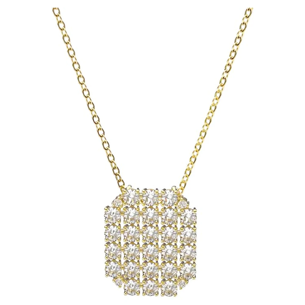 Exalta necklace, White, Gold-tone plated by SWAROVSKI