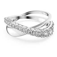 Hyperbola ring, Round cut, White, Rhodium plated by SWAROVSKI