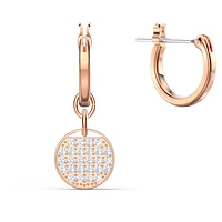 Sublima drop earrings, White, Rose gold-tone plated by SWAROVSKI