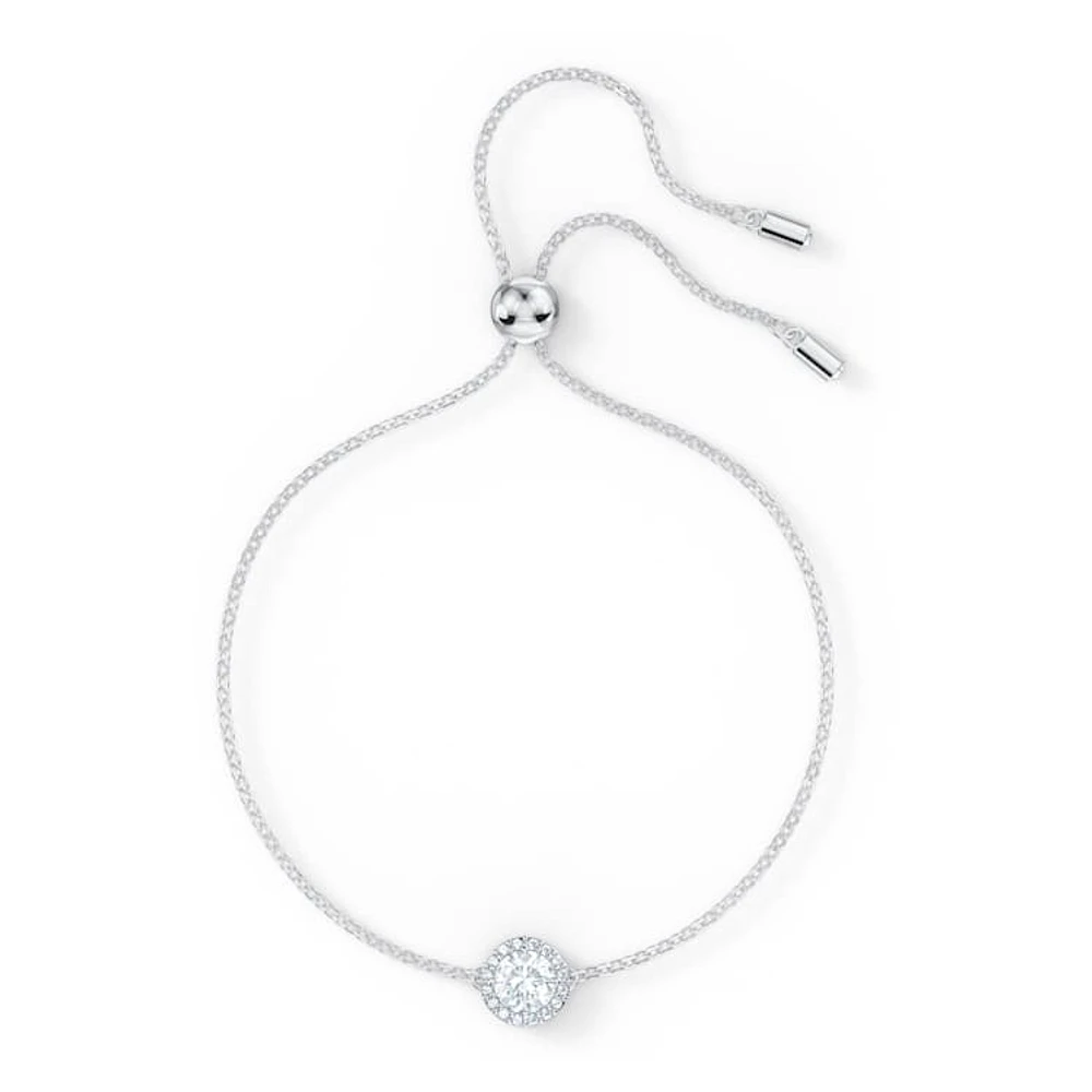 Una Angelic bracelet, Mixed round cuts, White, Rhodium plated by SWAROVSKI