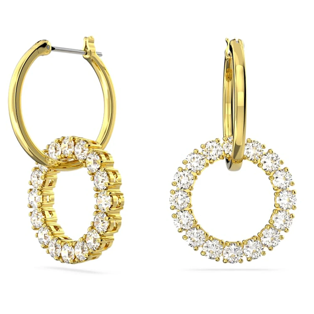 Exalta earrings, White, Gold-tone plated by SWAROVSKI