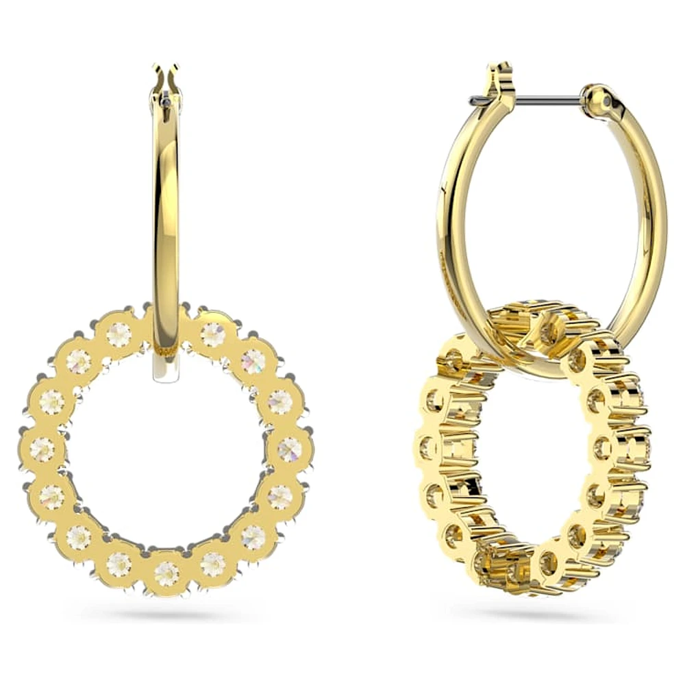 Exalta earrings, White, Gold-tone plated by SWAROVSKI