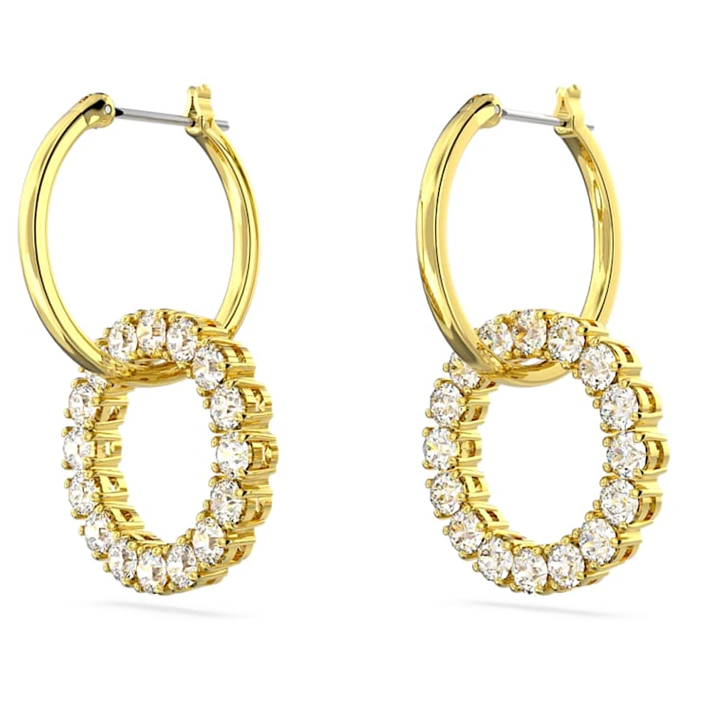 Exalta earrings, White, Gold-tone plated by SWAROVSKI