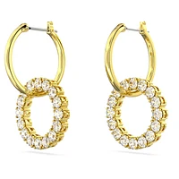 Exalta earrings, White, Gold-tone plated by SWAROVSKI