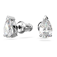 Stilla Attract set, Pear cut, White, Rhodium plated by SWAROVSKI