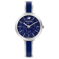 Crystalline Delight watch, Swiss Made, Metal bracelet, Blue, Stainless steel by SWAROVSKI