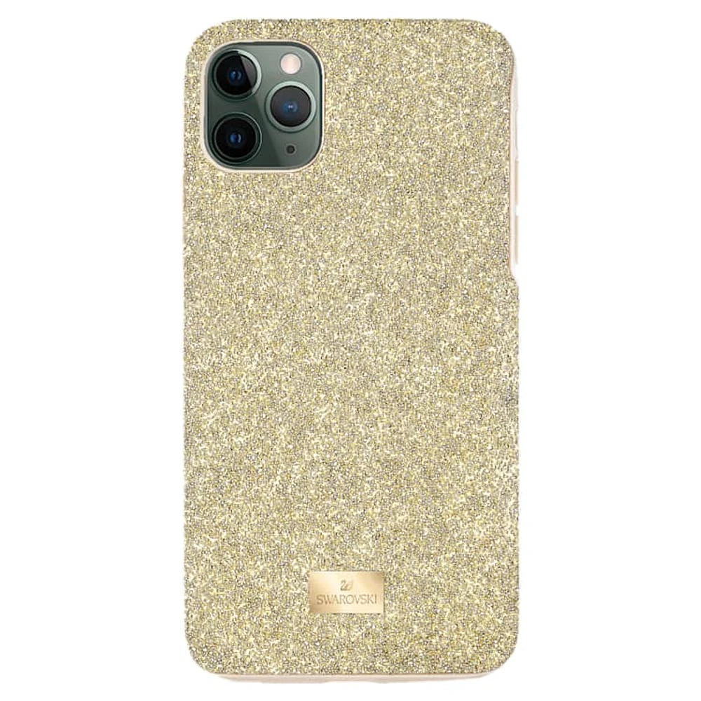 High smartphone case, iPhone® 12 mini, Gold tone by SWAROVSKI