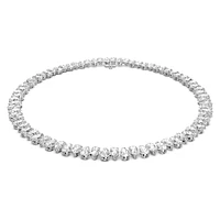 Matrix Tennis necklace, Pear cut, White, Rhodium plated by SWAROVSKI