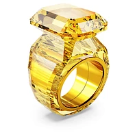 Lucent cocktail ring, Octagon cut, Yellow by SWAROVSKI