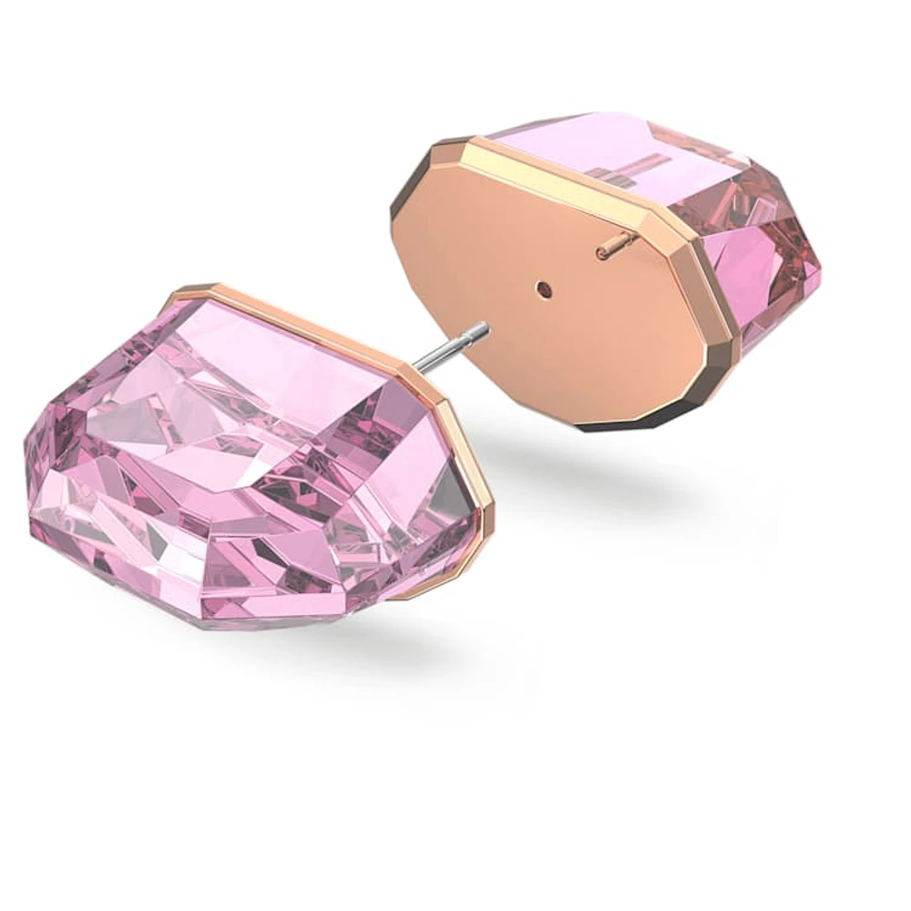 Lucent stud earring, Single, Pink, Rose gold-tone plated by SWAROVSKI