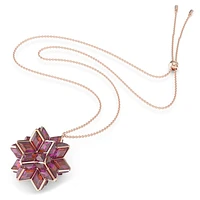 Curiosa pendant, Geometric cut, Pink, Rose gold-tone plated by SWAROVSKI