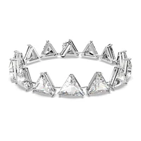 Matrix Tennis bracelet, Triangle cut, White, Rhodium plated by SWAROVSKI