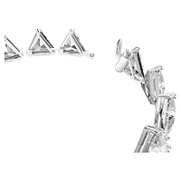 Matrix Tennis bracelet, Triangle cut, White, Rhodium plated by SWAROVSKI