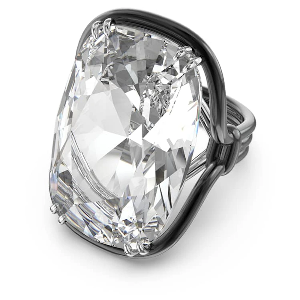 Harmonia cocktail ring, Oversized crystal, White, Mixed metal finish by SWAROVSKI