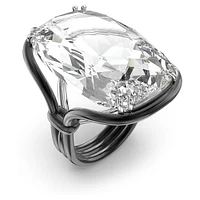 Harmonia cocktail ring, Oversized crystal, White, Mixed metal finish by SWAROVSKI