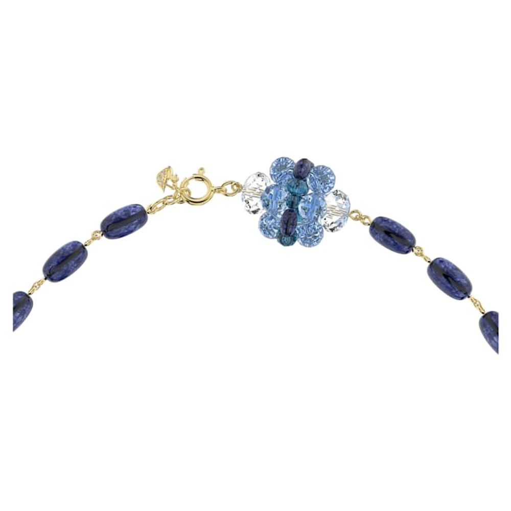 Somnia necklace, Extra long, Blue, Gold-tone plated by SWAROVSKI