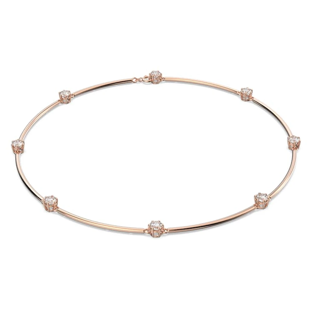 Constella necklace, Round cut, White, Rose gold-tone plated by SWAROVSKI