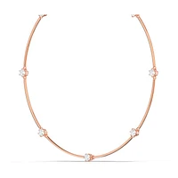 Constella necklace, Round cut, White, Rose gold-tone plated by SWAROVSKI