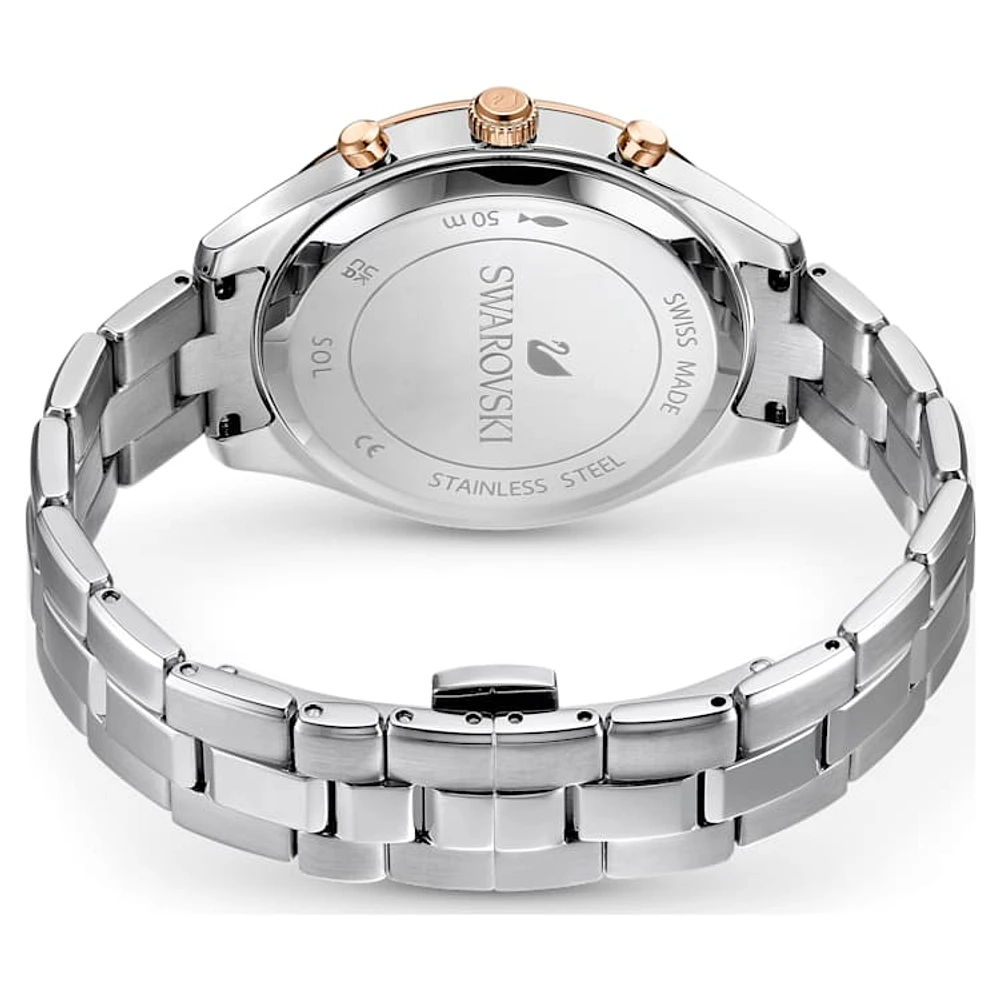 Octea Lux Sport watch, Swiss Made, Metal bracelet, Silver Tone, Stainless steel by SWAROVSKI