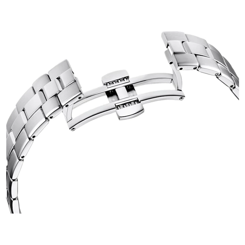 Octea Lux Sport watch, Swiss Made, Metal bracelet, Silver Tone, Stainless steel by SWAROVSKI