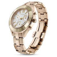 Octea Lux Sport watch, Swiss Made, Metal bracelet, Gold tone, Champagne gold-tone finish by SWAROVSKI