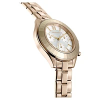 Octea Lux Sport watch, Swiss Made, Metal bracelet, Gold tone, Champagne gold-tone finish by SWAROVSKI