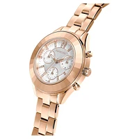 Octea Lux Sport watch, Swiss Made, Metal bracelet, Rose gold tone, Rose gold-tone finish by SWAROVSKI