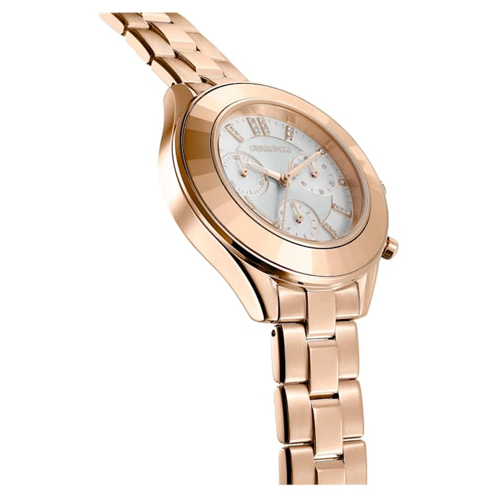 Octea Lux Sport watch, Swiss Made, Metal bracelet, Rose gold tone, Rose gold-tone finish by SWAROVSKI