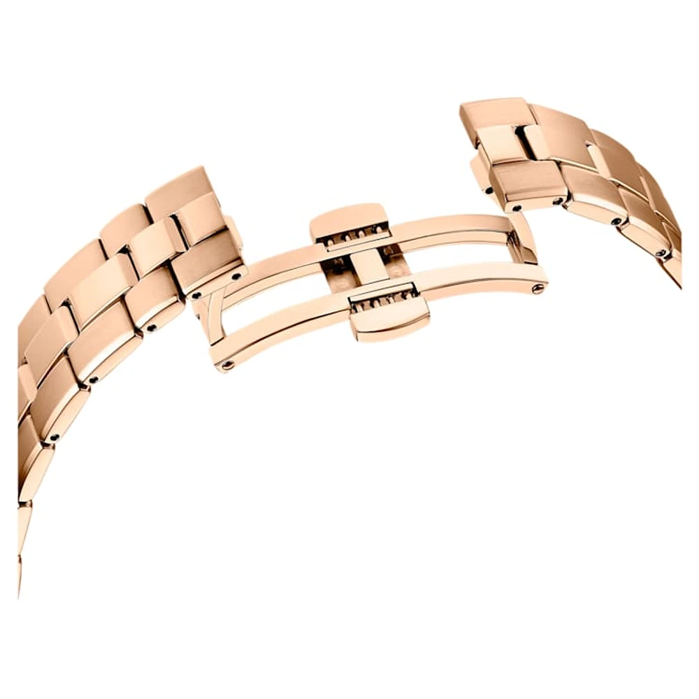 Octea Lux Sport watch, Swiss Made, Metal bracelet, Rose gold tone, Rose gold-tone finish by SWAROVSKI