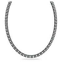 Millenia necklace, Square cut, Grey, Ruthenium plated by SWAROVSKI