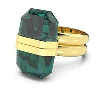 Lucent ring, Magnetic closure, Green, Gold-tone plated by SWAROVSKI