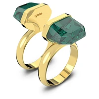 Lucent ring, Magnetic closure, Green, Gold-tone plated by SWAROVSKI