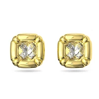 Dulcis stud earrings, Cushion cut, Gold tone, Gold-tone plated by SWAROVSKI