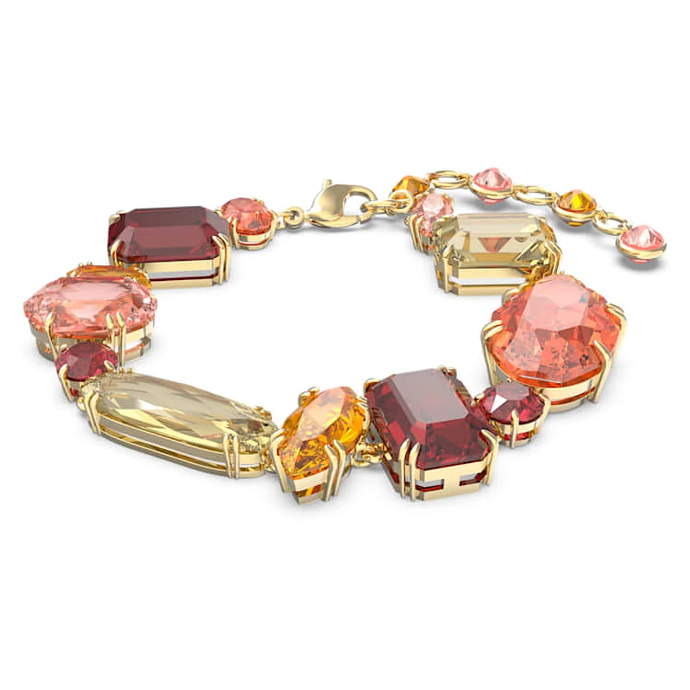 Gema bracelet, Mixed cuts, Multicoloured, Gold-tone plated by SWAROVSKI