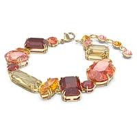 Gema bracelet, Mixed cuts, Multicoloured, Gold-tone plated by SWAROVSKI