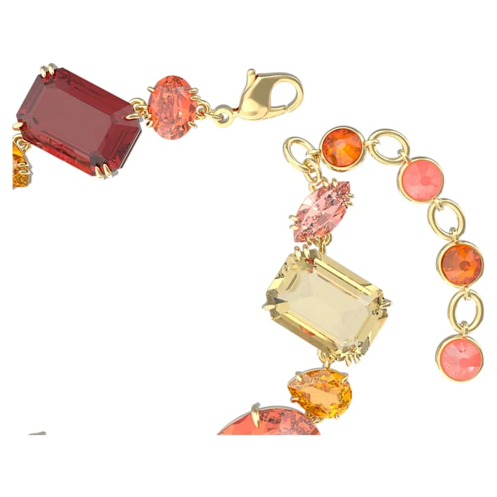 Gema bracelet, Mixed cuts, Multicoloured, Gold-tone plated by SWAROVSKI