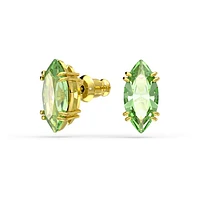 Gema stud earrings, Kite cut, Green, Gold-tone plated by SWAROVSKI