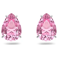 Gema stud earrings, Drop cut, Pink, Rhodium plated by SWAROVSKI