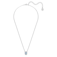 Una necklace, Octagon cut, Blue, Rhodium plated by SWAROVSKI