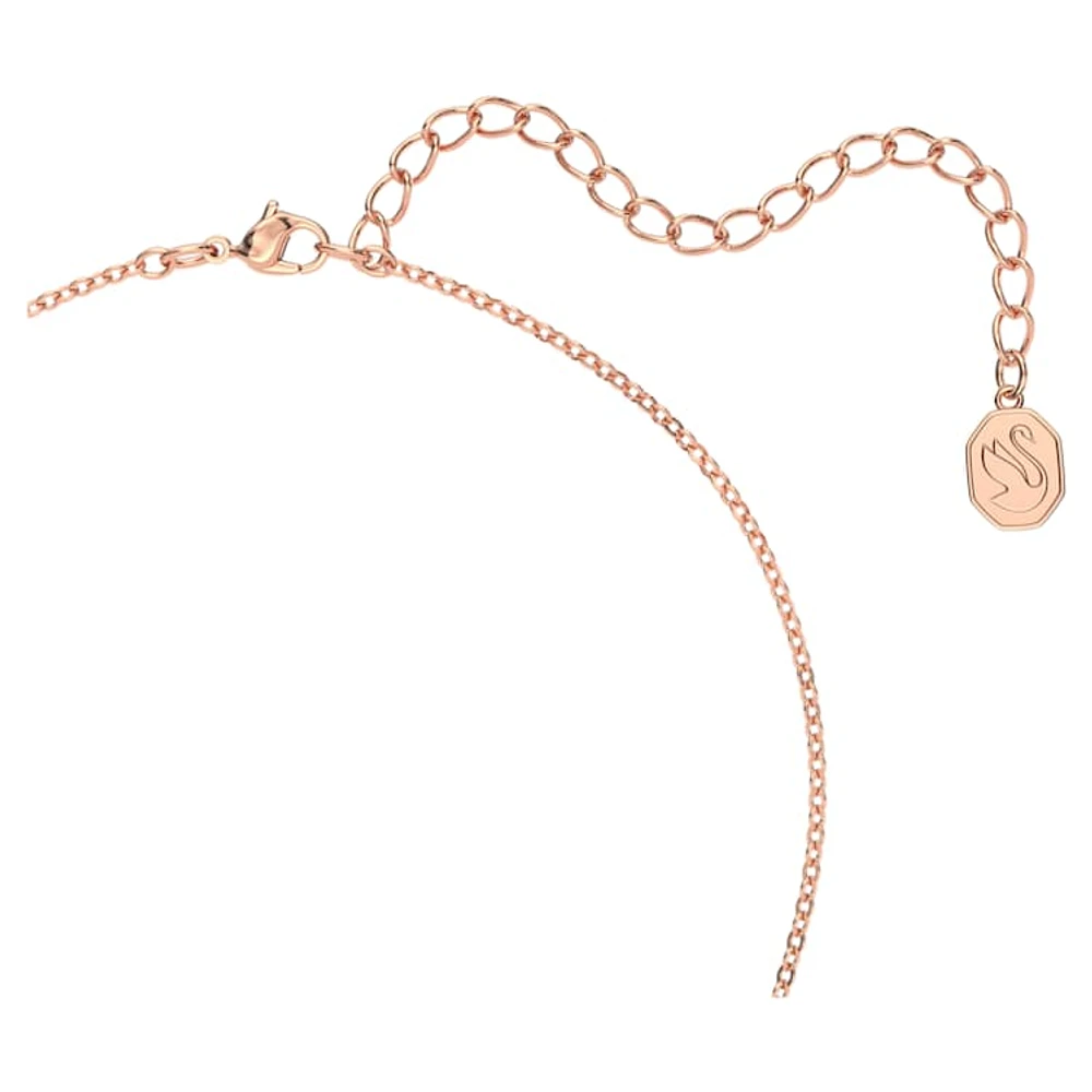 Una necklace, Octagon cut, Pink, Rose gold-tone plated by SWAROVSKI