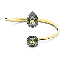 Numina bangle, Mixed cuts, Grey, Gold-tone plated by SWAROVSKI