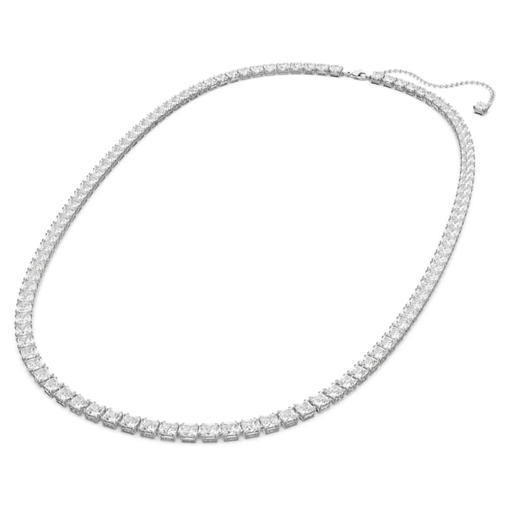 Belt, Square cut, White, Rhodium plated by SWAROVSKI