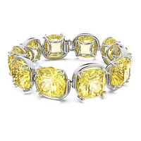 Harmonia bracelet, Cushion cut, Yellow, Rhodium plated by SWAROVSKI