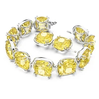 Harmonia bracelet, Cushion cut, Yellow, Rhodium plated by SWAROVSKI