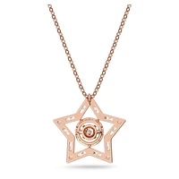 Stella pendant, Mixed cuts, Star, White, Rose gold-tone plated by SWAROVSKI