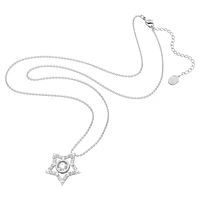 Stella pendant, Mixed cuts, Star, Long, White, Rhodium plated by SWAROVSKI