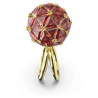 Curiosa cocktail ring, Triangle cut, Round shape, Red, Gold-tone plated by SWAROVSKI