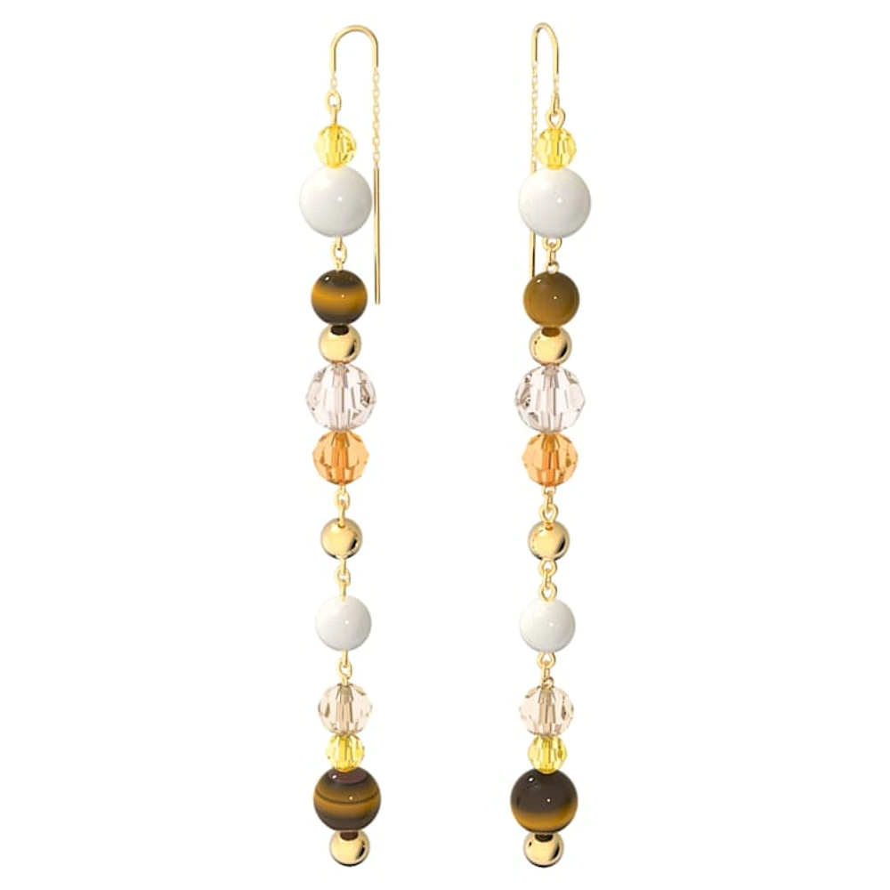 Somnia drop earrings, Extra long, Multicoloured, Gold-tone plated by SWAROVSKI