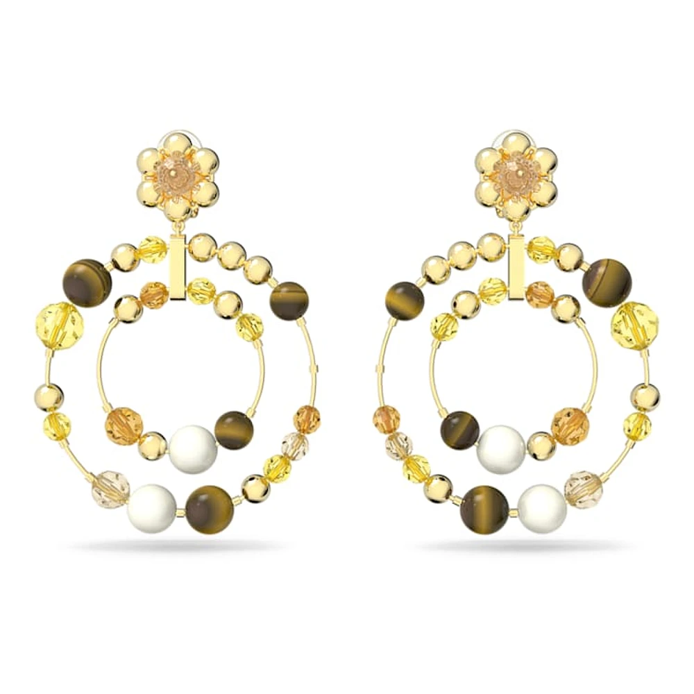 Somnia hoop earrings, Multicoloured, Gold-tone plated by SWAROVSKI