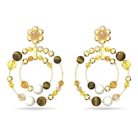 Somnia hoop earrings, Multicoloured, Gold-tone plated by SWAROVSKI